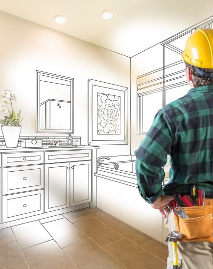 Contractor Facing Custom Master Bathroom Drawing and Photo Gradation.
